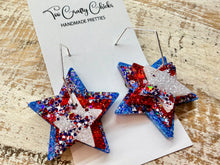 Load image into Gallery viewer, 4th of July Stacked Star Hoops (Copy)
