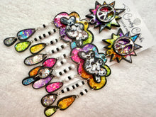 Load image into Gallery viewer, Rainbow Cartoon Peace Rain Cloud Dangles