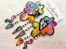 Load image into Gallery viewer, Rainbow Cartoon Flower Heart Dangles