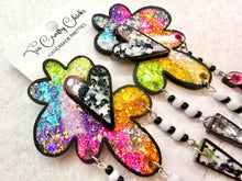 Load image into Gallery viewer, Rainbow Cartoon Flower Heart Dangles