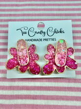 Load image into Gallery viewer, Pink & Gold Ombre Small Stacked Flower Studs