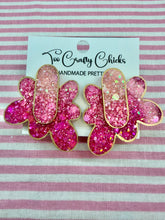 Load image into Gallery viewer, Pink & Gold Ombre Large Stacked Flower Studs
