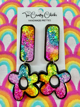 Load image into Gallery viewer, Cartoon Rainbow Flower Exclamation Dangles