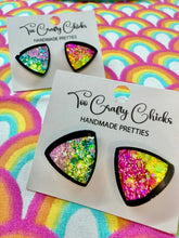 Load image into Gallery viewer, Cartoon Rainbow Triangle Studs