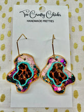 Load image into Gallery viewer, Fantasy Leopard Stacked Lagoon Hoops