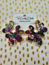 Load image into Gallery viewer, Fantasy Leopard Large Flower Hoop Studs