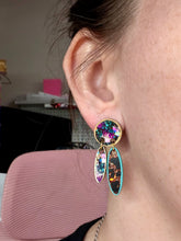 Load image into Gallery viewer, Fantasy Leopard Small Double Oval Dangles