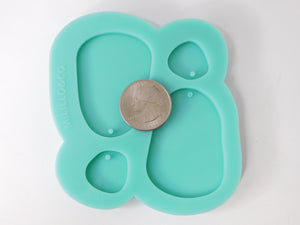 Large Odd Oval Dangle Earring Silicone Mold for Epoxy Resin Casting