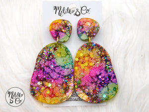 Large Odd Oval Dangle Earring Silicone Mold for Epoxy Resin Casting