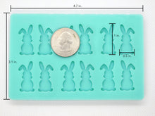 Load image into Gallery viewer, Easter Bunny Earring Studs Silicone Mold for Epoxy Resin Casting
