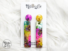 Load image into Gallery viewer, Exclamations, Round &amp; Rectangle Dangle Earring Silicone Mold for Epoxy Resin Casting
