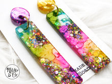Load image into Gallery viewer, Exclamations, Round &amp; Rectangle Dangle Earring Silicone Mold for Epoxy Resin Casting
