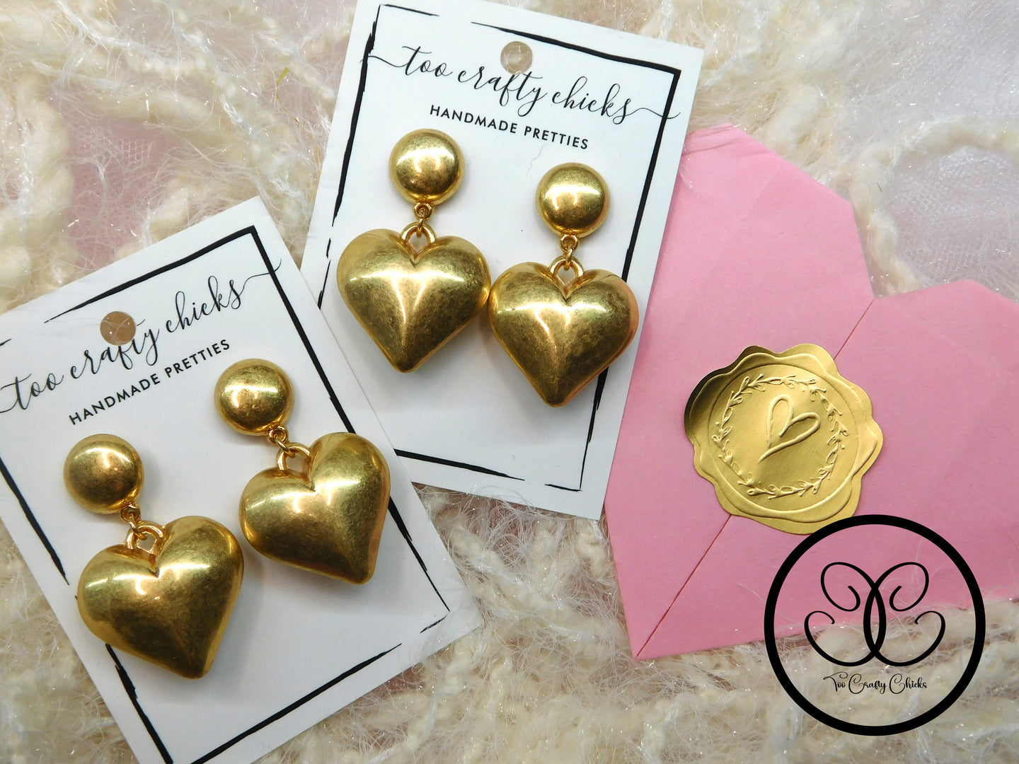 Small Gold Metal Heart Dangles