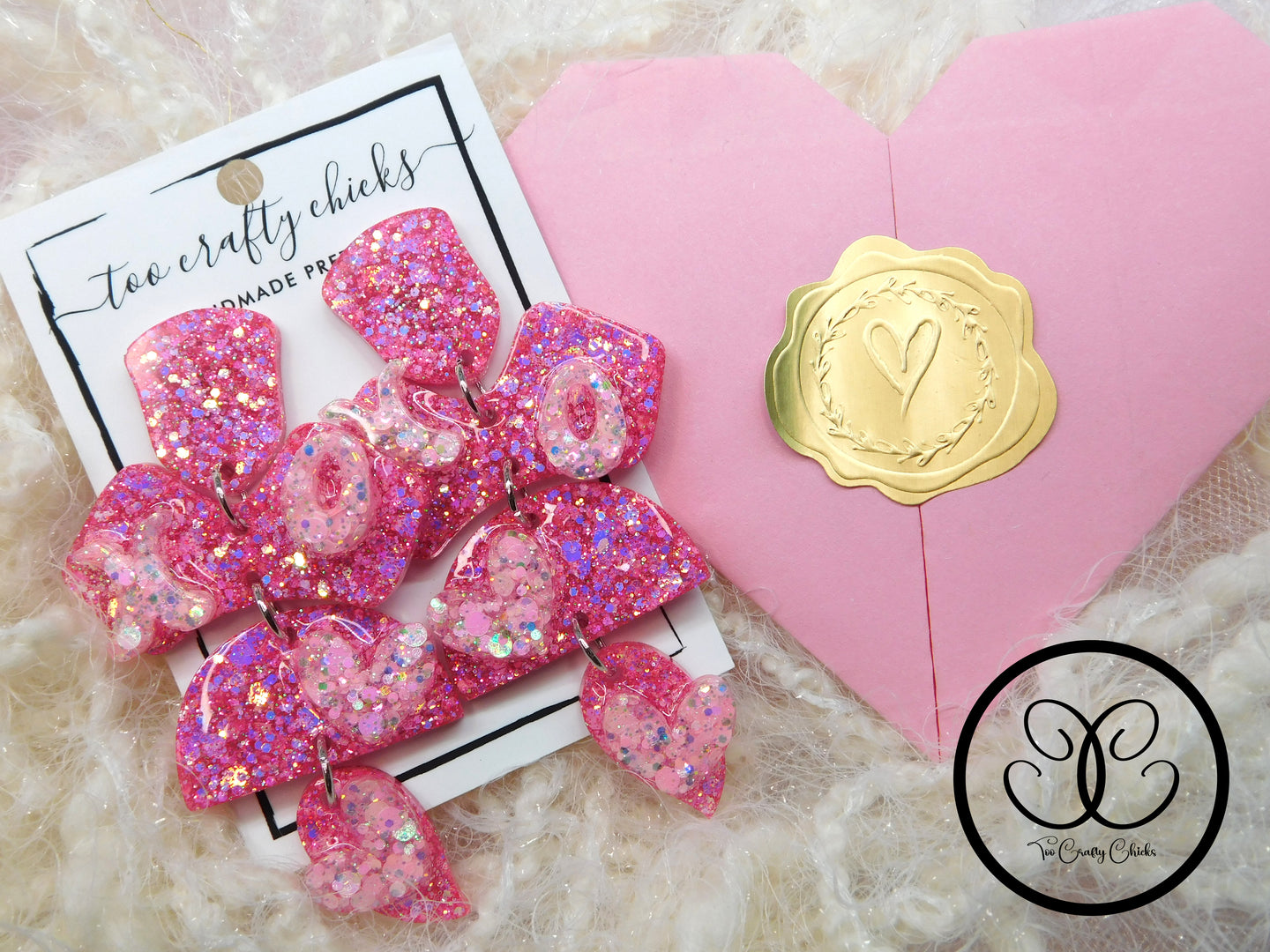 Pink XOXO 4 Tier Dangles