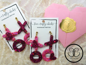 Pink XOXO Dangles