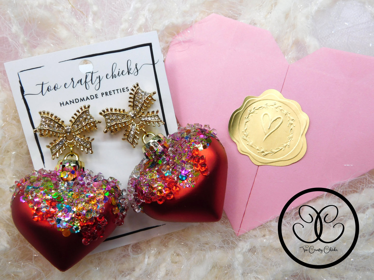 Red Heart Ornament Dangles