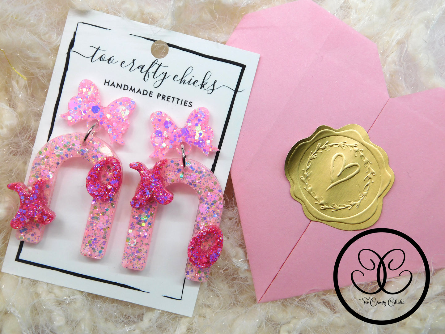 Pink XOXO Rainbow Dangles