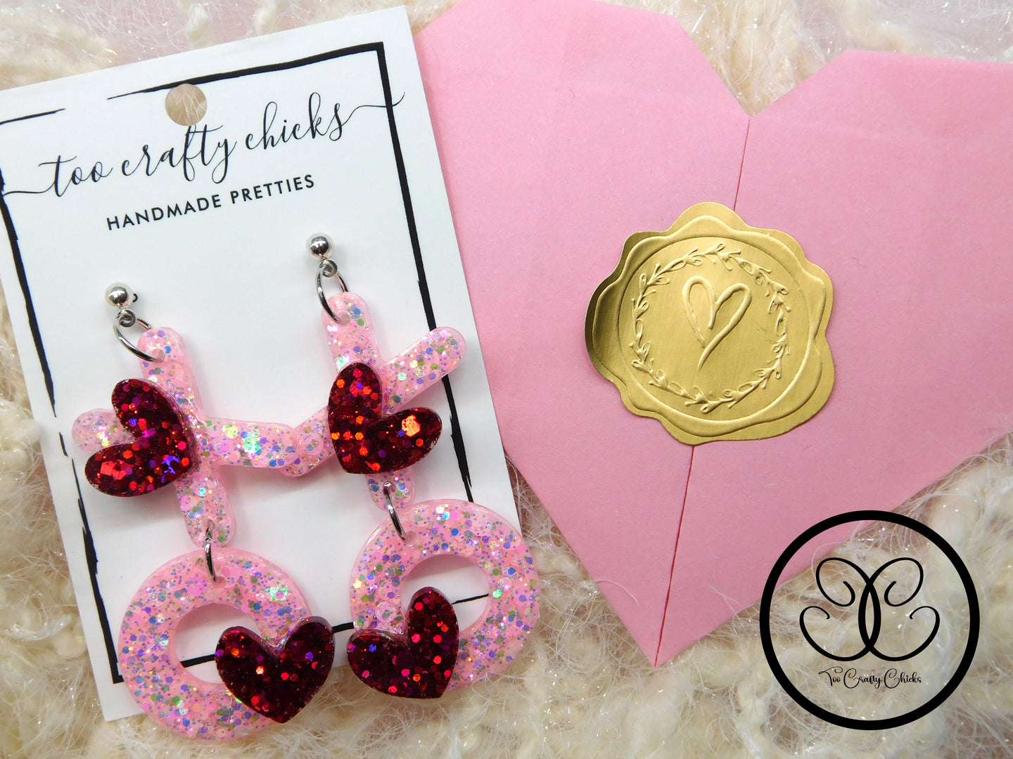Pink & Red XOXO Dangles