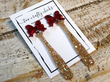 Load image into Gallery viewer, Baseball/Softball Bat Dangles w/ Bow Tops [pre order]
