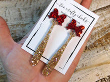 Load image into Gallery viewer, Baseball/Softball Bat Dangles w/ Bow Tops [pre order]
