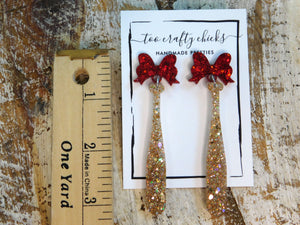 Baseball/Softball Bat Dangles w/ Bow Tops [pre order]