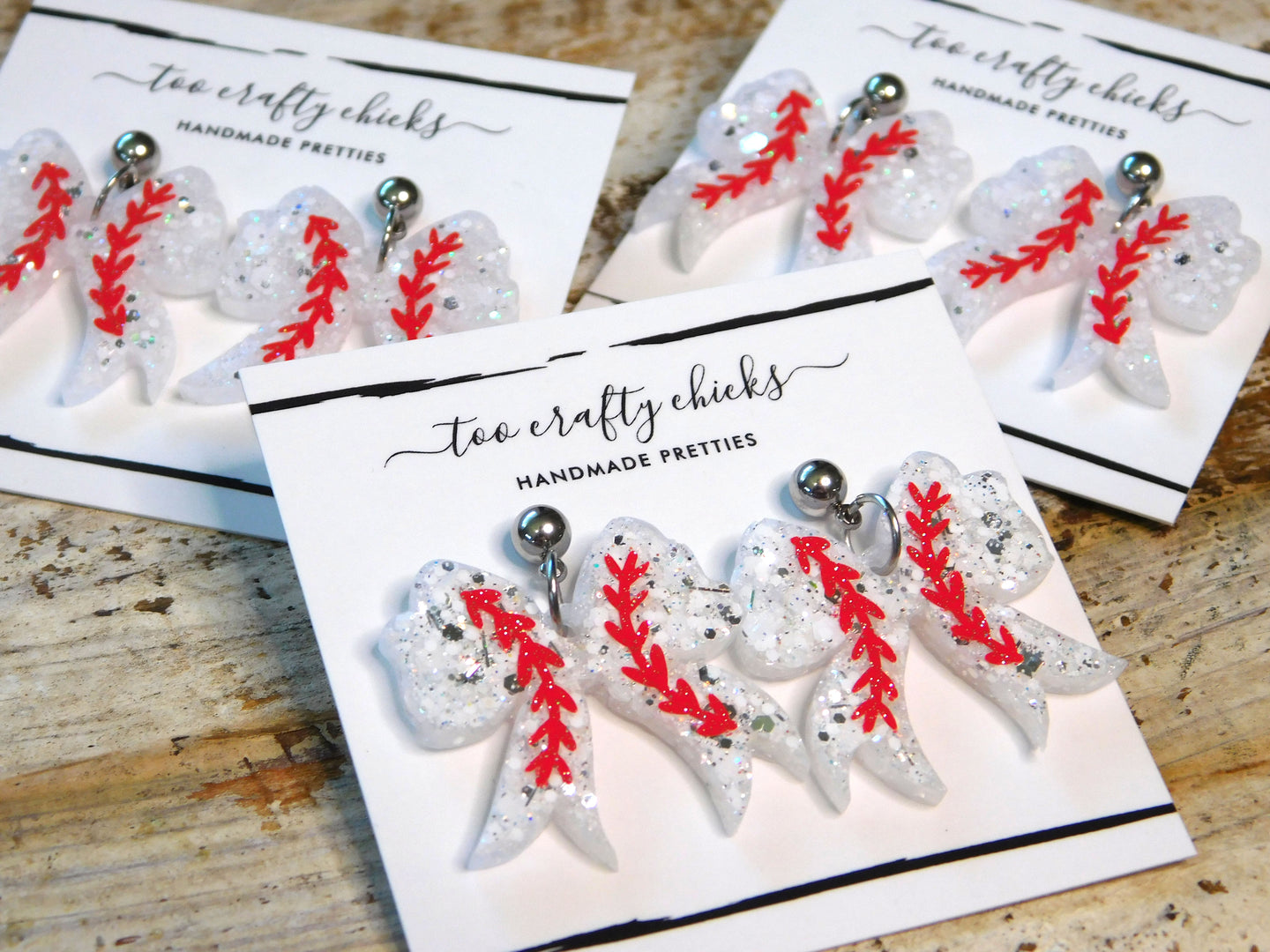 Baseball/Softball Bow Dangles [pre order]