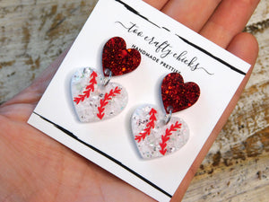 Baseball/Softball Heart Dangles [pre order]