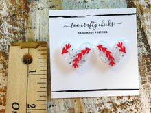 Load image into Gallery viewer, Baseball/Softball Heart Studs [pre order]
