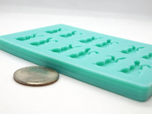 Easter Bunny Earring Studs Silicone Mold for Epoxy Resin Casting