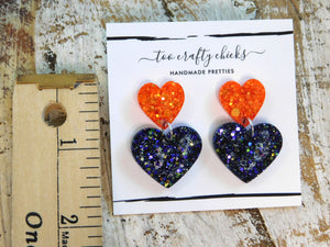 Custom Team Color(s) Heart Dangles [pre order]