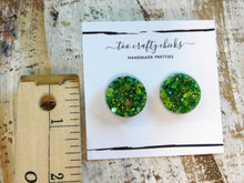 Load image into Gallery viewer, Green Round Stud Earrings [pre-order]
