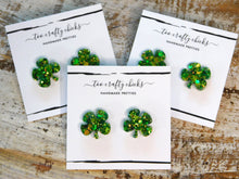 Load image into Gallery viewer, Green 4 Leaf Clover Stud Earrings [pre-order]
