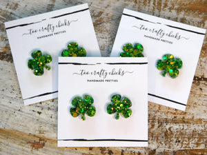 Green 4 Leaf Clover Stud Earrings [pre-order]