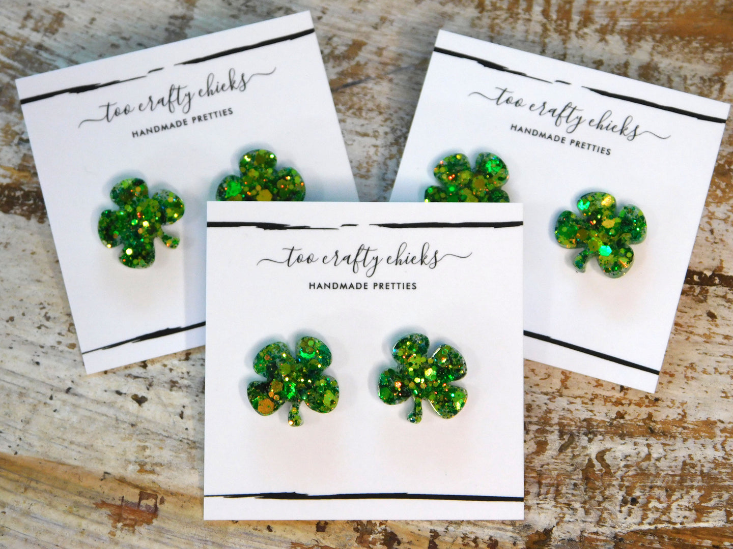 Green 4 Leaf Clover Stud Earrings [pre-order]