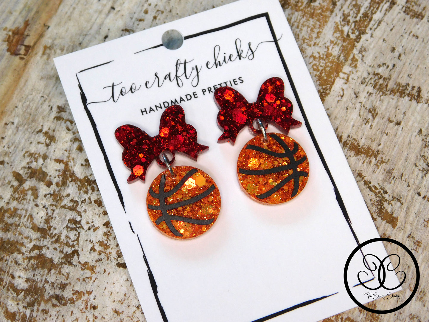 3/4 in. Basketball Dangles w/ Bow Tops [pre-order]