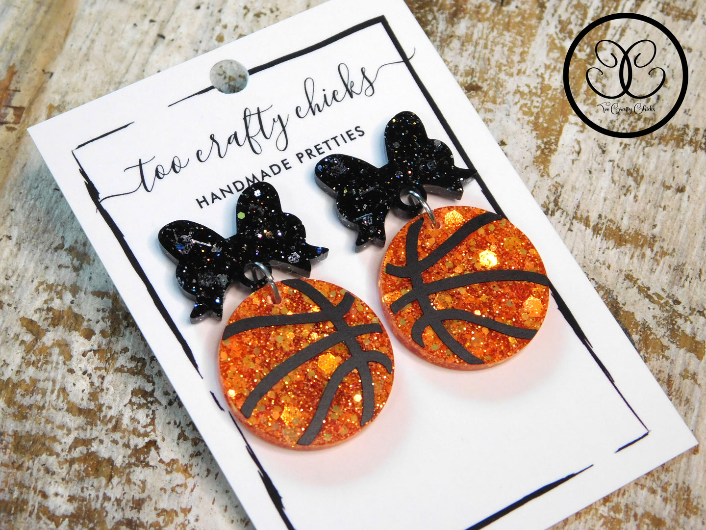 1 in. Basketball Dangles w/ Bow Tops [pre order]