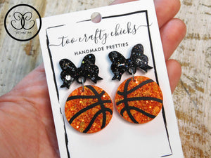 1 in. Basketball Dangles w/ Bow Tops [pre order]