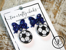 Load image into Gallery viewer, 3/4 in. Soccer Dangles w/ Bow Tops [pre-order]

