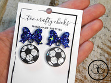 Load image into Gallery viewer, 3/4 in. Soccer Dangles w/ Bow Tops [pre-order]
