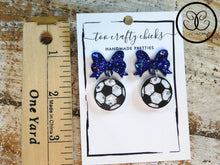 Load image into Gallery viewer, 3/4 in. Soccer Dangles w/ Bow Tops [pre-order]
