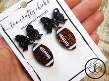 Load image into Gallery viewer, 1.25 in. Football Dangles w/ Bow Tops [pre order]
