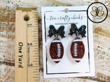 Load image into Gallery viewer, 1.75 in. Football Dangles w/ Bow Tops [pre order]
