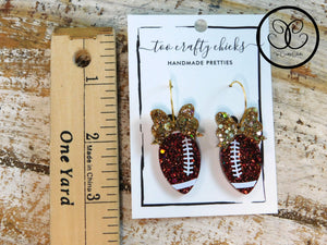 1 in. Football w/ Bows Hoops [pre-order]