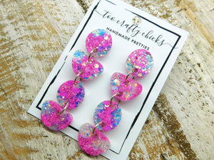 Pink & Iridescent 4 Tier Dangles