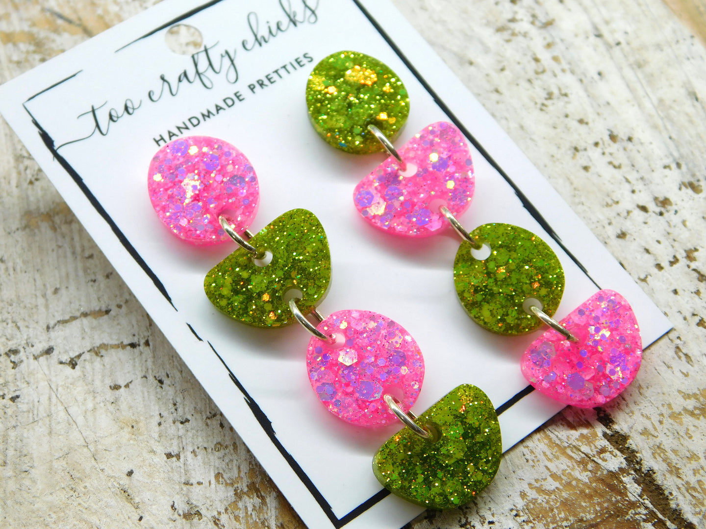 Pink & Green 4 Tier Dangles