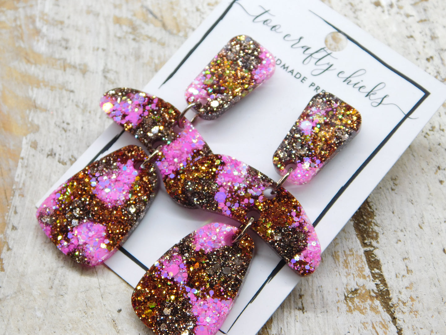 Brown & Pink 3 Tier Dangles