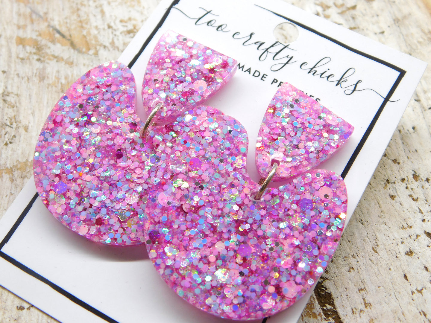 Pink & Purple Confetti U-Turn Dangles