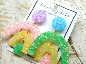 Pastel Double Rainbow Dangles