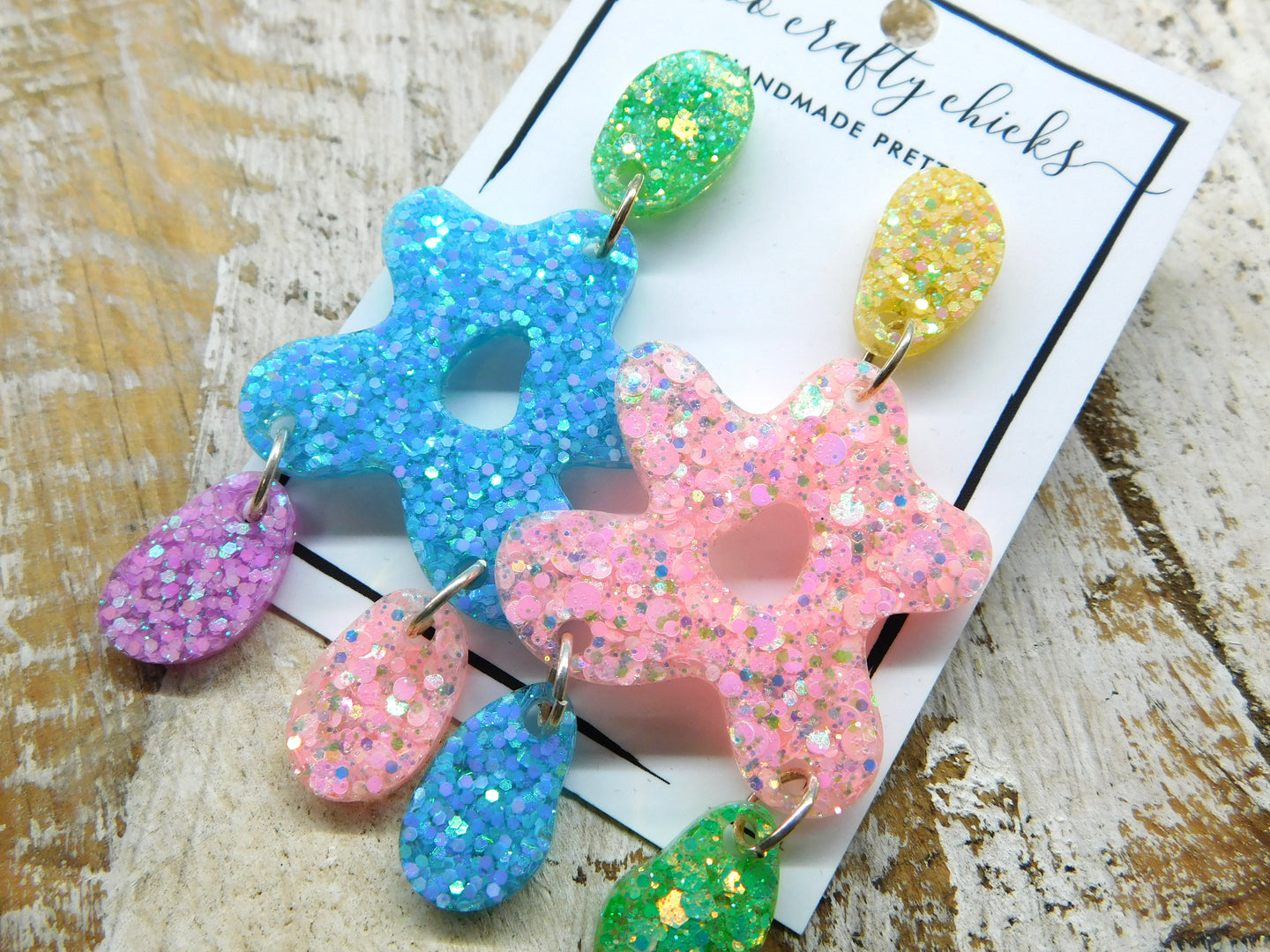 Pastel 3 Tier Floral Dangles