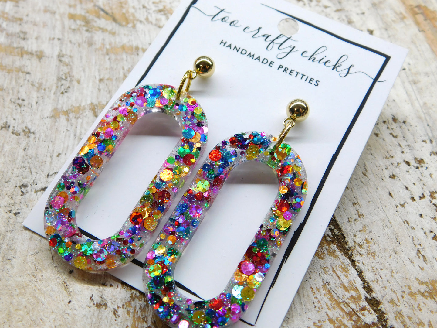 Confetti Oval Dangles